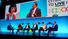 Vahé Torossian (far right) said that IoT can help cities significantly reduce the impact of future disasters such as hurricanes, earthquakes and floods